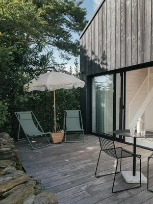 Balcon ou terrasse dans l'établissement Tikalon - Tiny House en bord de mer