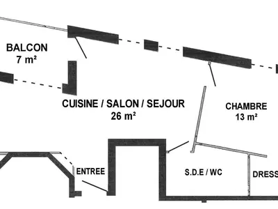 Plan de l'établissement Appartement à Saint-Brevin-les-Pins avec Balcon et Parking - FR-1-306-1242