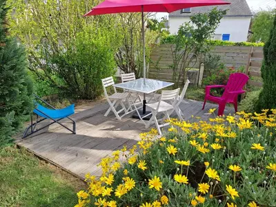 Jardin de l'établissement T2 charmant bord de mer Pornichet avec terrasse