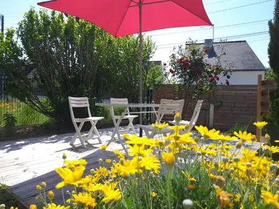 Jardin de l'établissement T2 charmant bord de mer Pornichet avec terrasse