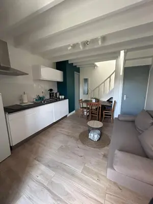 Cuisine ou kitchenette dans l'établissement L'escapade Clisson