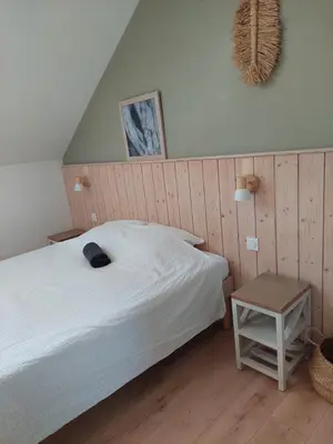 Un ou plusieurs lits dans un hébergement de l'établissement Maison 3 piscines - Résidence 3 étoiles