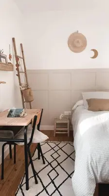 Un ou plusieurs lits dans un hébergement de l'établissement Gîte Au numéro 13 à 50m de la mer
