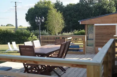 Terrasse ou espace extérieur de l'établissement Bain Nordique SPA - Tiny house à la campagne