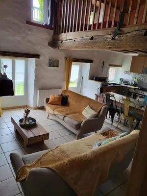 Coin salon dans l'établissement Gite Chamarel