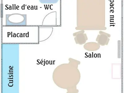 Plan de l'établissement Studio charmant proche centre, terrasse privée, parking, 2km plage - Saint-Jean-de-Monts - FR-1-426-532