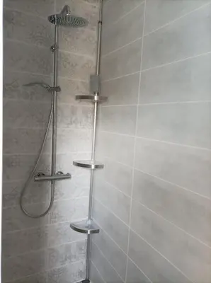 Salle de bains dans l'établissement Maison récente Océadune avec piscine hors-sol l'été