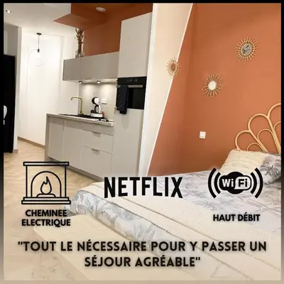 Cuisine ou kitchenette dans l'établissement Studio Queen