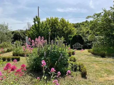 Jardin de l'établissement Maison en bord de rivière de mer