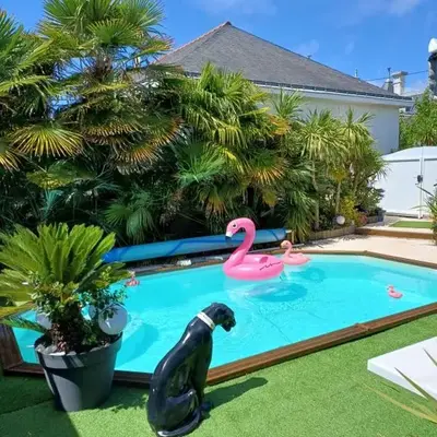 maison calme avec piscine palmiers 300m de la plage pornichet centre