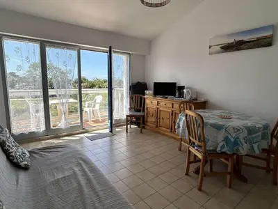 Télévision ou salle de divertissement dans l'établissement Appartement cosy en centre-ville avec balcon, parking et à 10 min des plages - 4 couchages - FR-1-224B-196