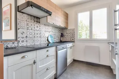 Cuisine ou kitchenette dans l'établissement Ambiance paisible sur la côte vendéenne