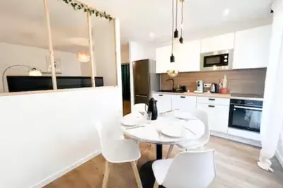 Cuisine ou kitchenette dans l'établissement Albatros