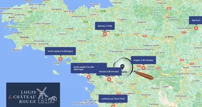 Plan de l'établissement Maison de 2 chambres proche A11 Ancenis, Logis du Château Rouge