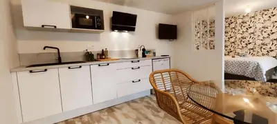 Cuisine ou kitchenette dans l'établissement La Douce Angevine - La Chouette - Proche Centre