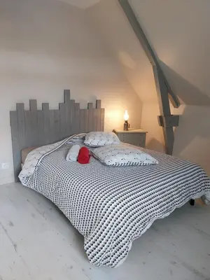 Un ou plusieurs lits dans un hébergement de l'établissement Gîte Le Berceau du Marin 4 chambres terrasse & spa Redon centre 300m