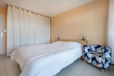 Un ou plusieurs lits dans un hébergement de l'établissement Face mer appartement pour 4 à Saint Brévin