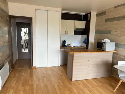 Cuisine ou kitchenette dans l'établissement Studio Bords de plage