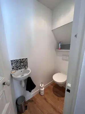 Salle de bains dans l'établissement Le Pawlina
