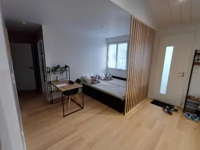 Un ou plusieurs lits dans un hébergement de l'établissement Maison au porte de l'ile d'Yeu