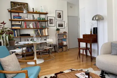 Coin salon dans l'établissement Charmant appartement lumineux
