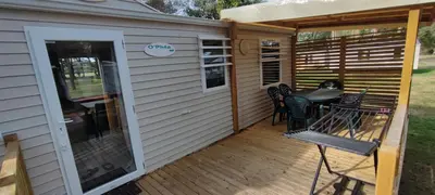 Balcon ou terrasse dans l'établissement Havre de paix dans un charmant campings