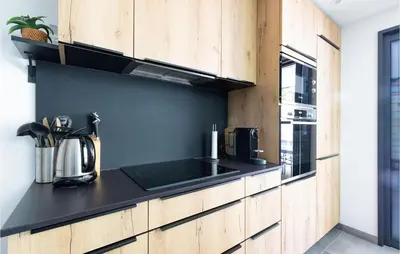 Cuisine ou kitchenette dans l'établissement Cozy Home In Stjean De Monts