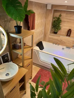 Salle de bains dans l'établissement Casa del Jaguar