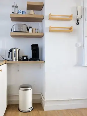 Cuisine ou kitchenette dans l'établissement Parenthèse nantaise, T2 chic et cosy, avec parking