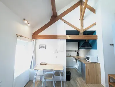 Cuisine ou kitchenette dans l'établissement Bel Appartement T1Bis en centre ville de Cholet