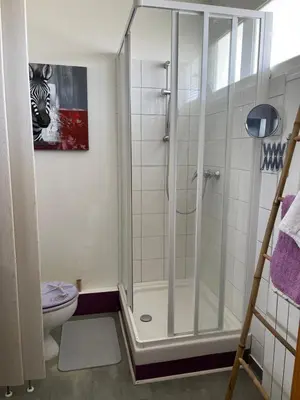 Salle de bains dans l'établissement Appartement Studio 35 m2 face à l'Ocean
