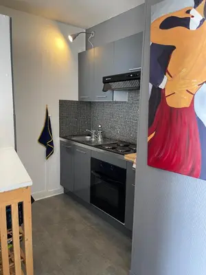 Cuisine ou kitchenette dans l'établissement Appartement Studio 35 m2 face à l'Ocean