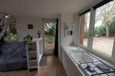 Cuisine ou kitchenette dans l'établissement Gites de La Gare - Le Studio