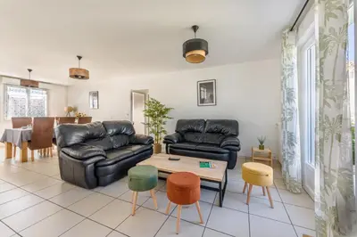Coin salon dans l'établissement L'Agave Nantaise - Jolie maison à 15min de Nantes