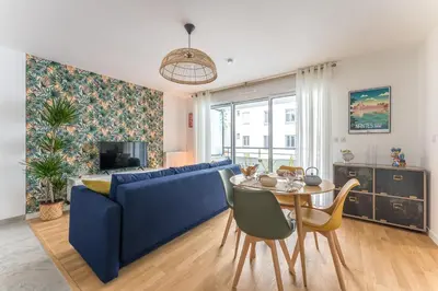 Coin salon dans l'établissement Lima - Appt à proximité de lIle de Nantes
