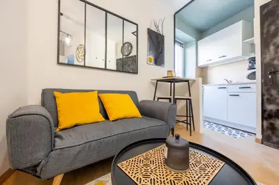 Cuisine ou kitchenette dans l'établissement Le petit duplex du Paul B