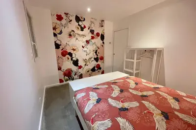 Un ou plusieurs lits dans un hébergement de l'établissement Loft dans chaumière pour 6 personnes à SaintAndré