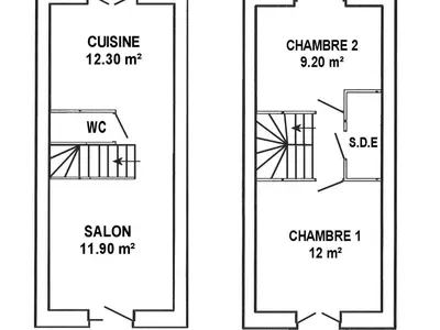 Plan de l'établissement Villa face à la mer avec terrasse privative, confort moderne, Wi-Fi gratuit à Saint-Nazaire - FR-1-306-1260