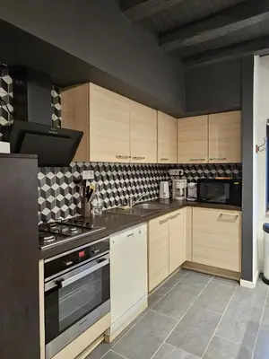 Cuisine ou kitchenette dans l'établissement Le refuge de Loire