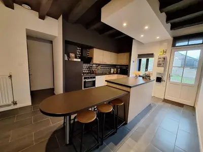 Cuisine ou kitchenette dans l'établissement Le refuge de Loire