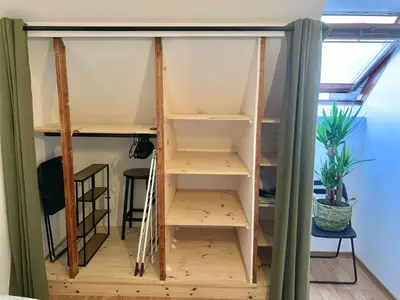 Un ou plusieurs lits superposés dans un hébergement de l'établissement Charment Appartement Duplex - Pornichet