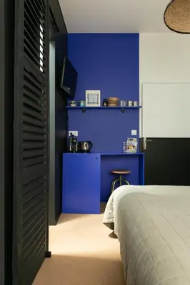 Un ou plusieurs lits dans un hébergement de l'établissement Chambre avec salle de bain et accès indépendant