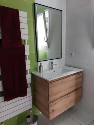 Salle de bains dans l'établissement Charmant studio tout équipé