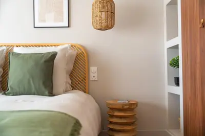 Un ou plusieurs lits dans un hébergement de l'établissement LE NID, superbe chambre d'hôtes