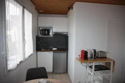 Cuisine ou kitchenette dans l'établissement Résid'Spa Loire & Sèvre - Appartement