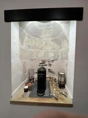 Cuisine ou kitchenette dans l'établissement Appartement avec Jacuzzi Sauna & Home Cinéma - Nid d'Angers