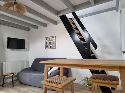 Télévision ou salle de divertissement dans l'établissement Studio cocooning au calme, proche centre-ville et centre commercial
