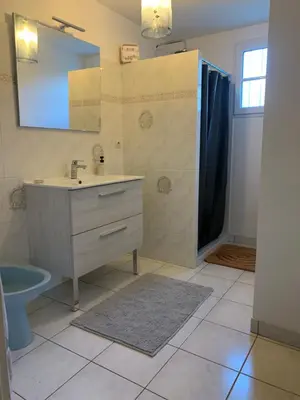 Salle de bains dans l'établissement Belle maison 6 personnes à 2min du Lac du Jaunay, et 15min des plages Vendéennes