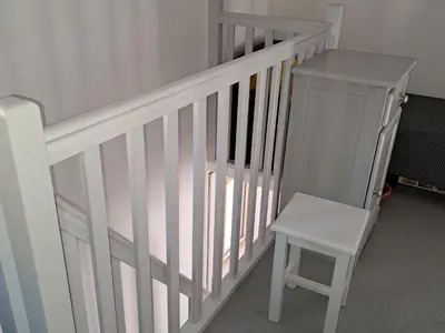 Un ou plusieurs lits dans un hébergement de l'établissement Maison familiale avec terrasse près de la plage - FR-1-323-484
