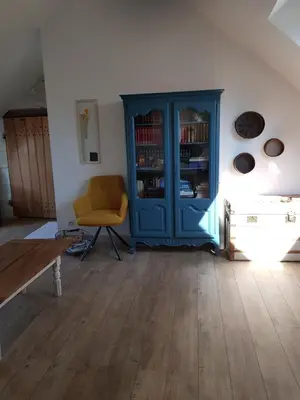 Coin salon dans l'établissement Chambre double dans longère